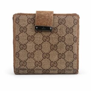 Gucci Vintage GG Supreme Canvas Bifold Wallet with Leather Tab Closure